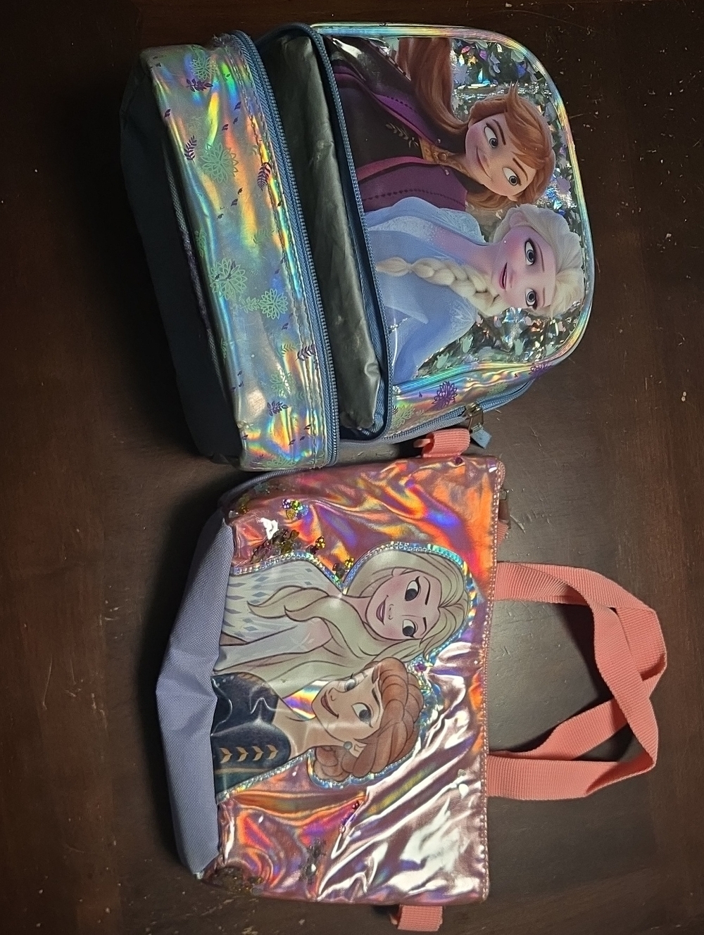 Kids Frozen Character Holographic Lunch Bags